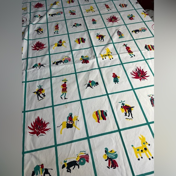 Vintage Mexican Tablecloth - Picture 2 of 10